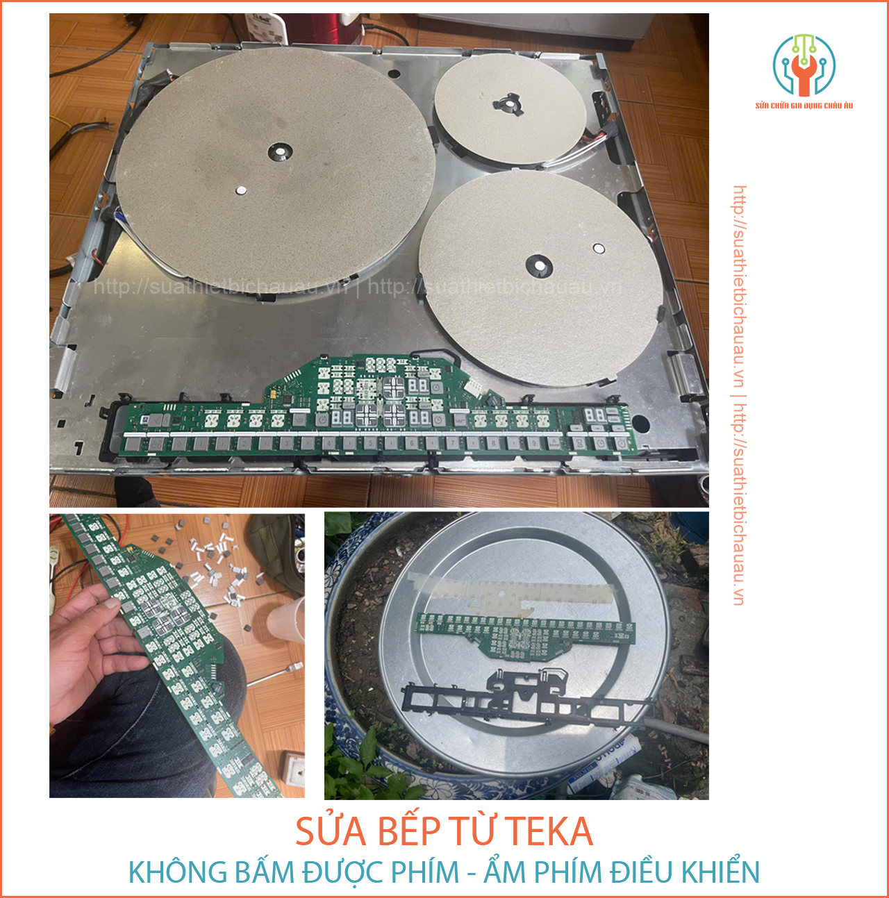 Sửa bếp từ Teka lỗi không điều khiển được | Phím điều khiển bị ẩm