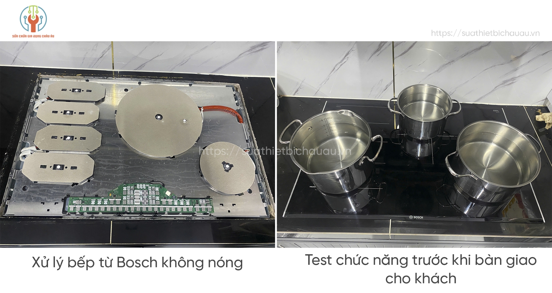 Sửa chữa bếp từ bosch lên nguồn nhưng không nóng