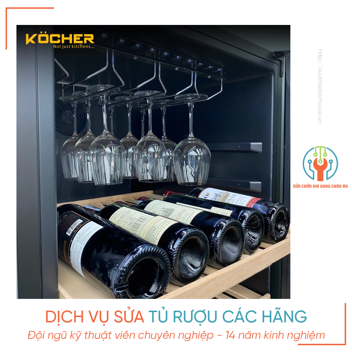 Sửa Thiết Bị Châu Âu có đầy đủ máy móc hiện đại để sửa tủ rượu, tủ cigar