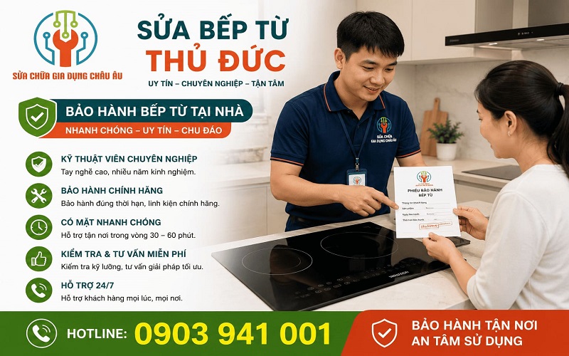 Chính sách bảo hành tận nơi cho dịch vụ sửa bếp từ Thủ Đức