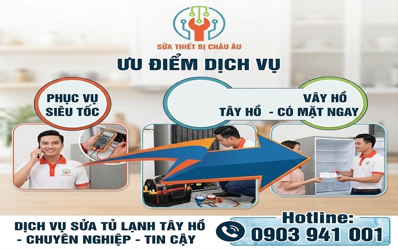 Dịch vụ sửa tủ lạnh quận Tây Hồ nhanh chóng khi được yêu cầu