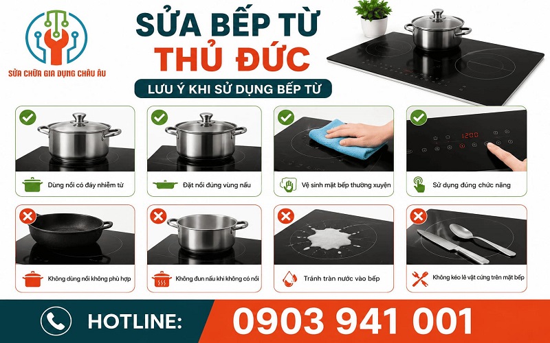 Sử dụng bếp từ đúng cách sẽ giúp bếp hoạt động ổn định, kéo dài tuổi thọ