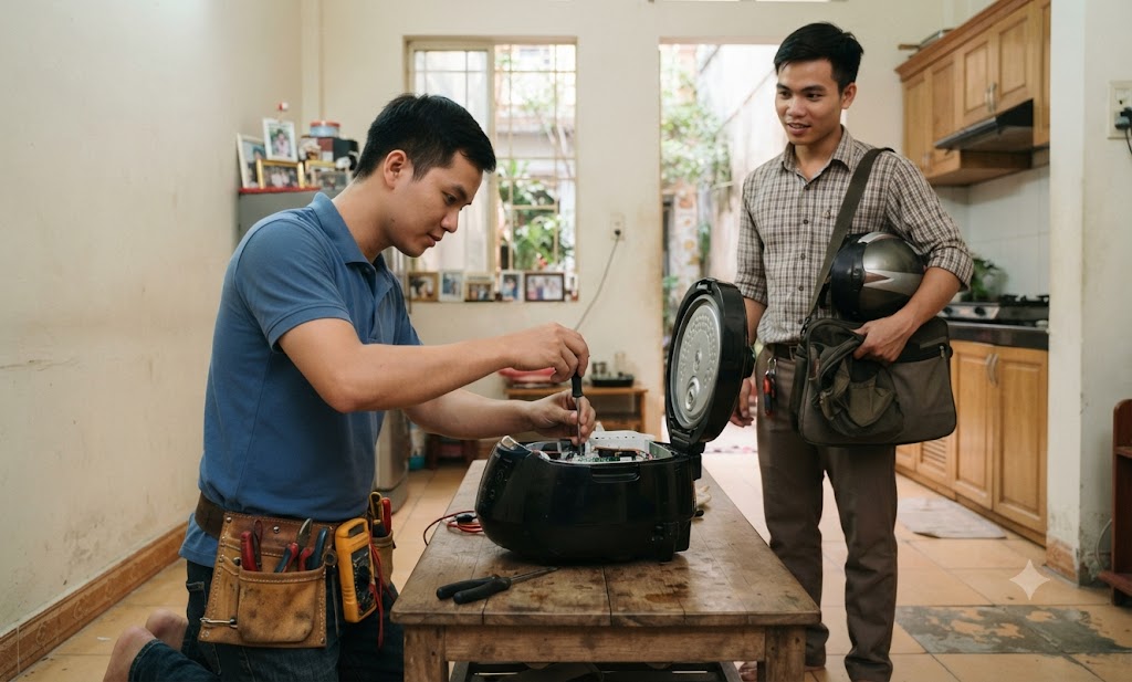 Không nên tự ý sửa nồi cơm điện tại nhà khi không có chuyên môn