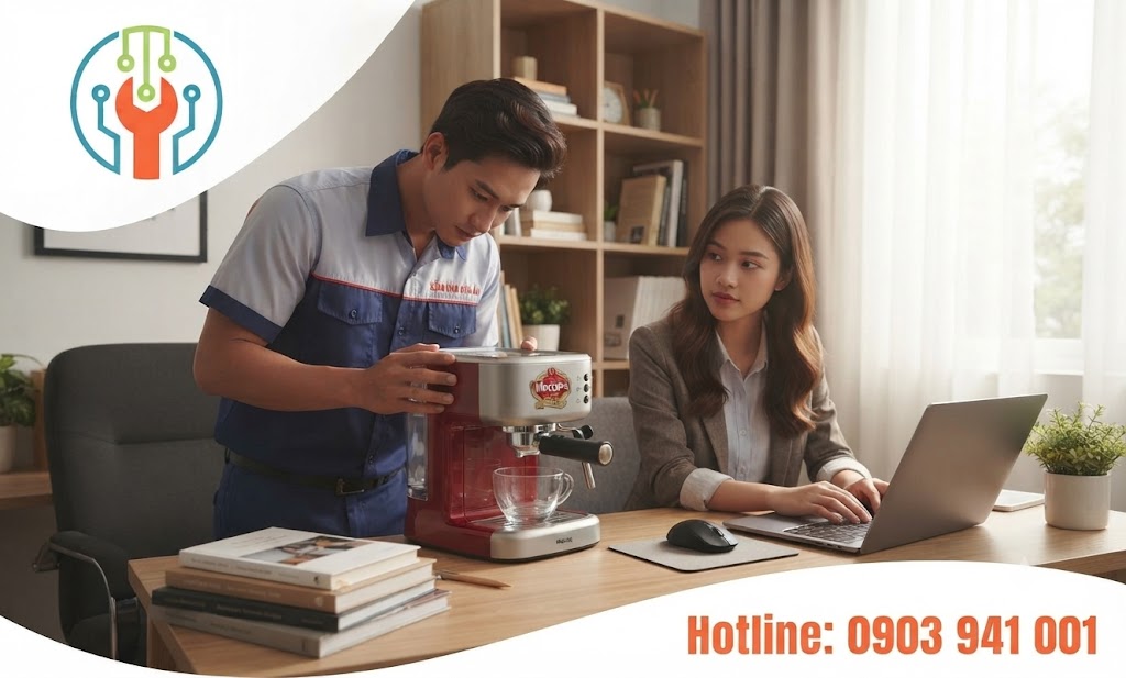 Kỹ thuật viên nhận sửa tất cả các mã máy pha cà phê Moccona đang sử dụng trên thị trường