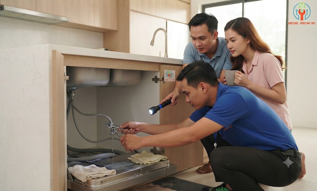 Khách hàng được quan sát toàn bộ quá trình sửa chữa của kỹ thuật viên