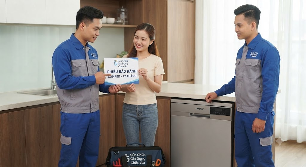 Kỹ thuật viên tư vấn khách hàng phương án sửa chữa tối ưu nhất