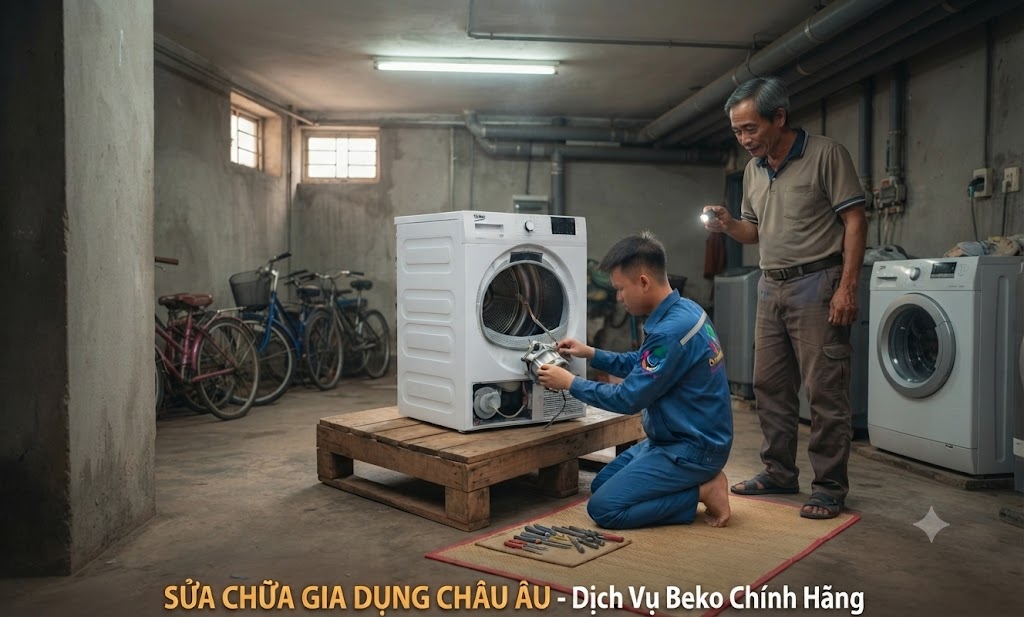 Kiểm tra kỹ lưỡng máy sấy quần áo trước khi bàn giao lại cho khách hàng