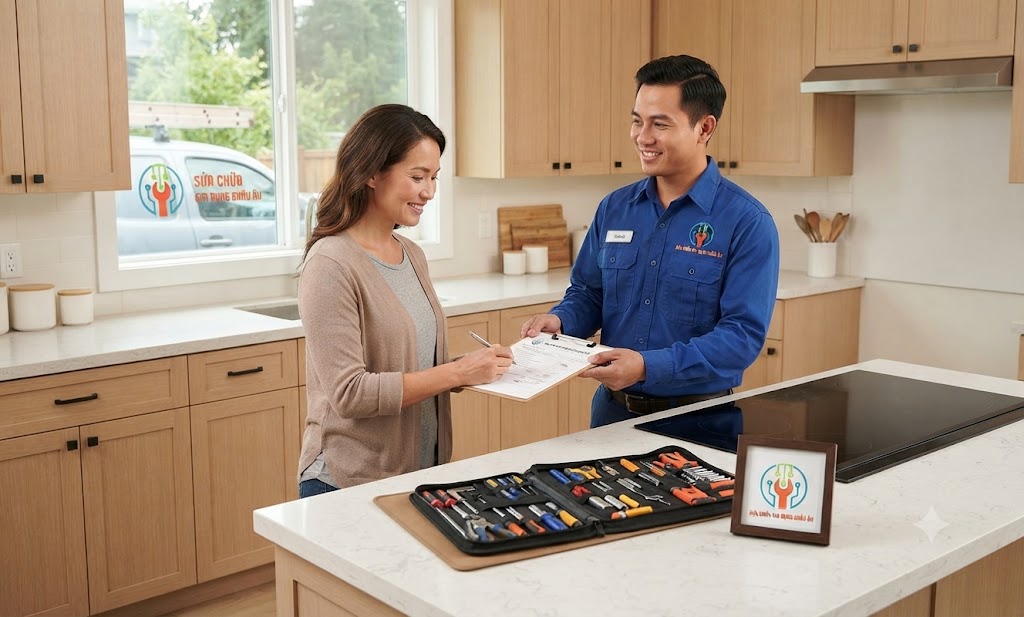 Khách hàng được kiểm tra bảng giá trước khi quyết định sử dụng dịch vụ sửa bếp từ