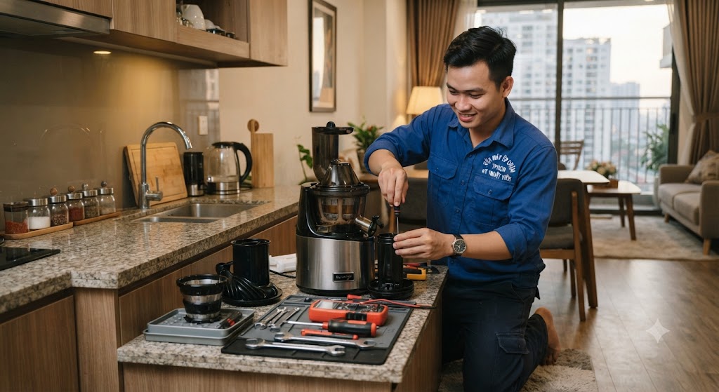 Địa chỉ sửa máy ép chậm TP HCM uy tín. Bảng giá sửa chữa mới nhất